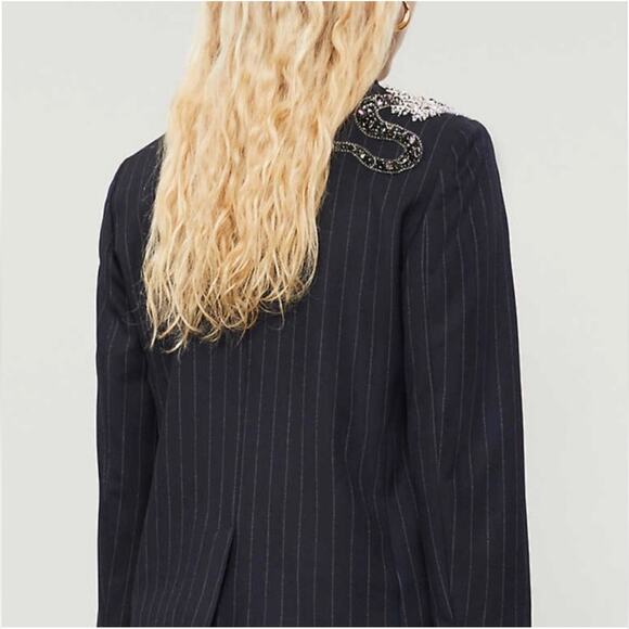 ZADIG & VOLTAIRE Beaded Snake Pinstripes Jacket - Picture 3 of 13